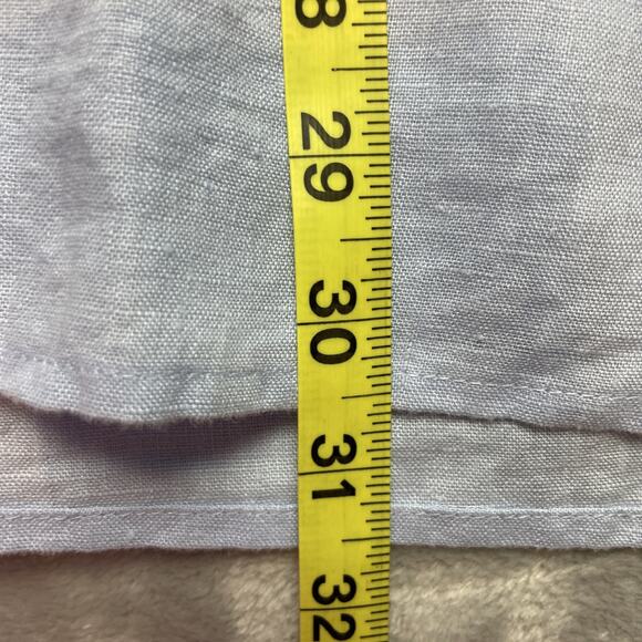 Pronto Uomo 100% Linen Shirt Mens M Blue Modern Fit Short Sleeve Button Up - Picture 6 of 6